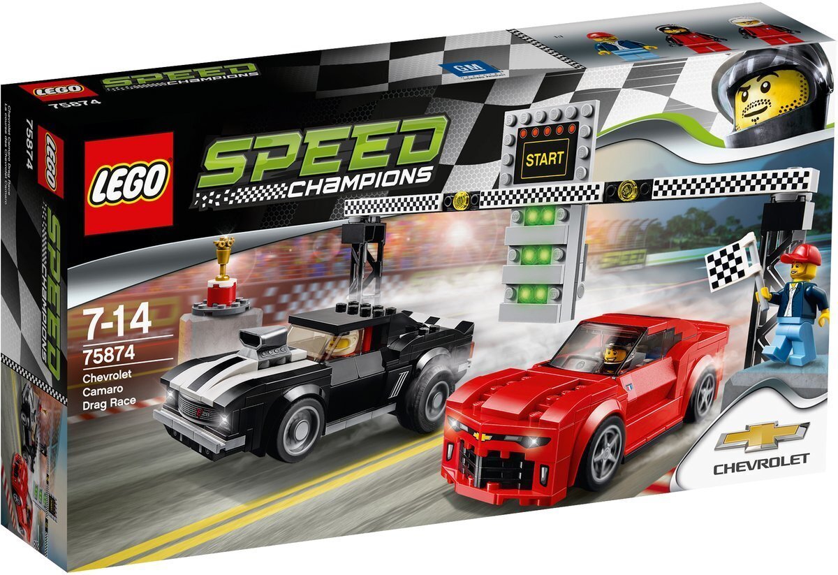 75874 LEGO® SPEEN CHAMPIONS Chevrolet Camaro Drag Race цена и информация | Klotsid ja konstruktorid | kaup24.ee