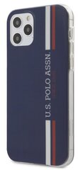 Чехол U.S. Polo USHCP12MPCUSSNV Tricolor Vertical Stripes для Apple iPhone 12/12 Pro, синий цена и информация | Чехлы для телефонов | kaup24.ee