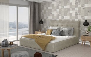 Кровать NORE Inge 17, 200x200 см, бежевая цена и информация | Кровати | kaup24.ee