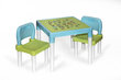 Laste laud toolidega Alfa, roheline/helesinine цена и информация | Laste lauad ja toolid | kaup24.ee