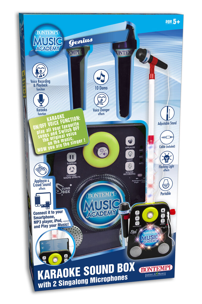 Karaoke helisüsteem 2 mikrofoniga Bontempi, 42 5030 hind ja info | Arendavad mänguasjad | kaup24.ee