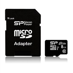 Silicon Power 8GB, Micro SDHC UHS-I, Class 10 SD Adapter, SDR 50 mode (DDR 50), retail цена и информация | USB накопители | kaup24.ee
