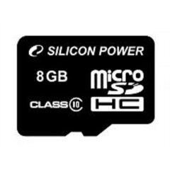 SILICON POWER 8GB, MICRO SDHC, CLASS 10  цена и информация | Карты памяти | kaup24.ee