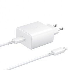 Зарядное устройство Samsung EP-TA845 45W + кабель Type-C 25W белое цена и информация | Зарядные устройства для телефонов | kaup24.ee