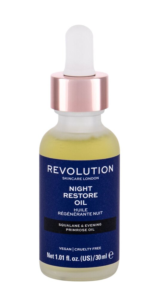 Taastav näoõli Revolution Skincare Night Restore Oil, 30 ml hind ja info | Näoõlid, seerumid | kaup24.ee