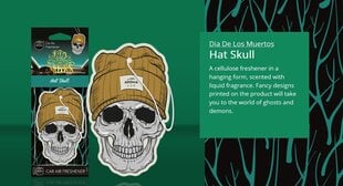 Стильный освежитель воздуха Aroma Dia De Los Muertos Hat Skull цена и информация | Освежители воздуха для салона | kaup24.ee