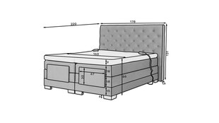 Электрическая кровать NORE Clover 05, 160x200, темно-серая цена и информация | Кровати | kaup24.ee