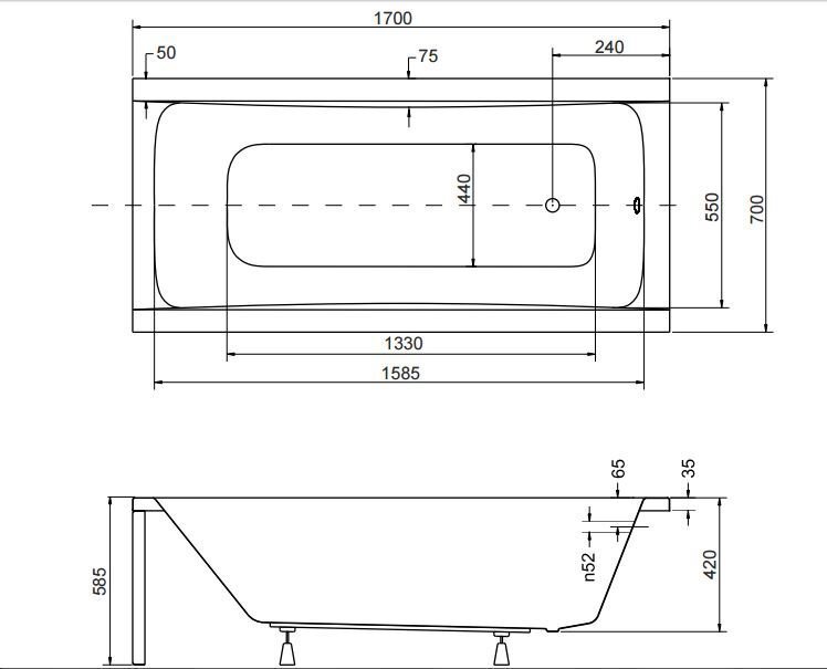 Vann Besco Optima hind ja info | Vannid | kaup24.ee