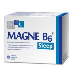 Une toidulisand Magne B6 Sleep, kapslid N30 hind ja info | Vitamiinid, toidulisandid, preparaadid tervise heaoluks | kaup24.ee