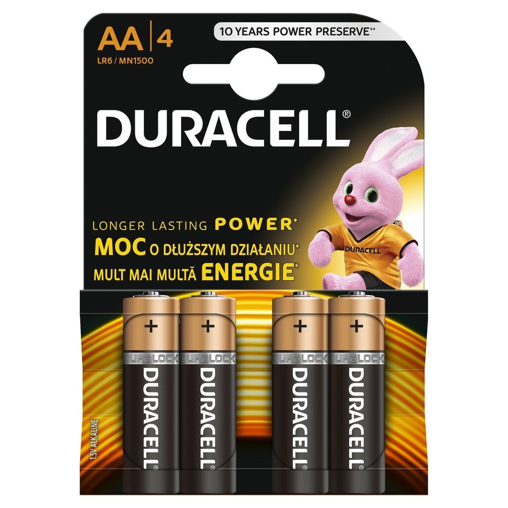 Patareid DURACELL MN1500 AA, 4 tk hind ja info | Patareid | kaup24.ee