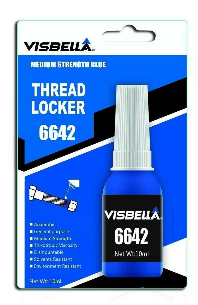 Visbella 6642 keskmise tugevusega keerme fiksaator 10ml 6642 hind ja info | Autokeemia | kaup24.ee