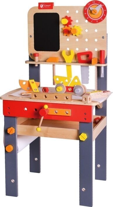 Puidust töölaud tööriistadega ClassicWorld hind ja info | Poiste mänguasjad | kaup24.ee