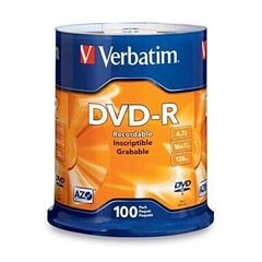 Verbatim DVD-R 4,7 Гб 16 x100, 43549 цена и информация | Виниловые пластинки, CD, DVD | kaup24.ee