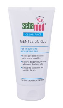 Нежный скраб для кожи, склонной к недостаткам и образованию прыщей Sebamed Clear Face Gentle Scrub, 150 мл цена и информация | Аппараты для ухода за лицом | kaup24.ee