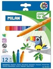 Фломастеры Milan Conic, 12 цветов цена и информация | Принадлежности для рисования, лепки | kaup24.ee