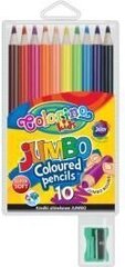 Цветные карандаши с точилкой Colorino Jumbo, круглые, 10 цветов цена и информация | Принадлежности для рисования, лепки | kaup24.ee