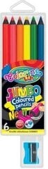 Цветные карандаши Colorino Jumbo, неоновые, 6 цветов цена и информация | Принадлежности для рисования, лепки | kaup24.ee