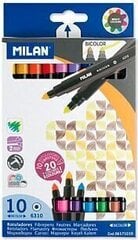 Двусторонние фломастеры Milan Bicolor, 20 цветов цена и информация | Принадлежности для рисования, лепки | kaup24.ee
