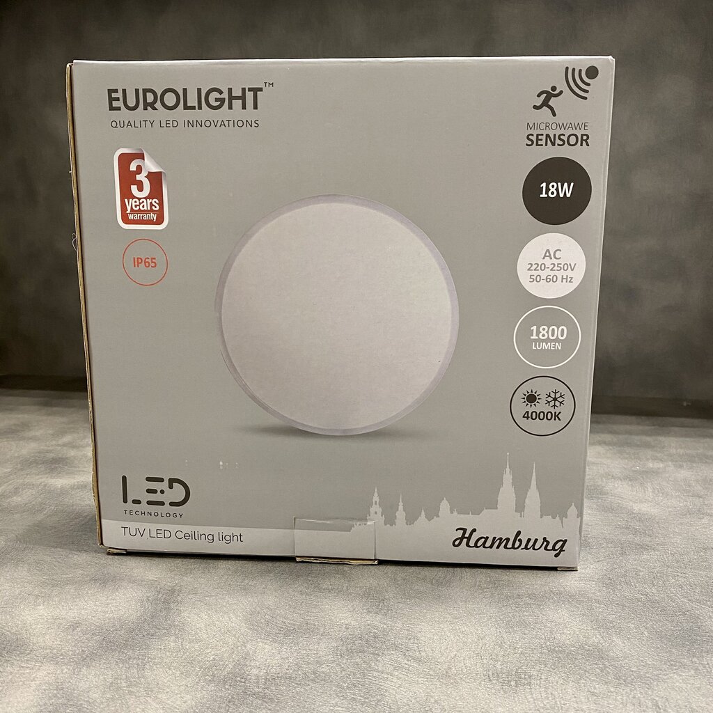 LED lamp Eurolight Hamburg 18W/4000K mikrolaine liikumisanduriga цена и информация | Laelambid | kaup24.ee