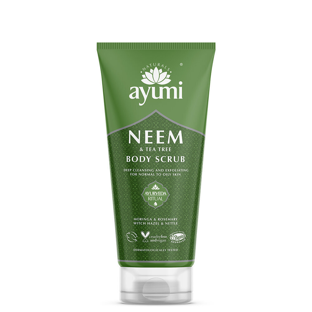 Puhastav kehakoorija Ayumi Neem & Tea Tree 200 ml hind ja info | Kehakoorijad | kaup24.ee