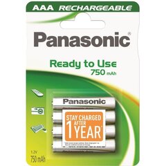 Батарейки Panasonic Ready To Use HR03 (AAA) 750 mAh цена и информация | Батареи | kaup24.ee