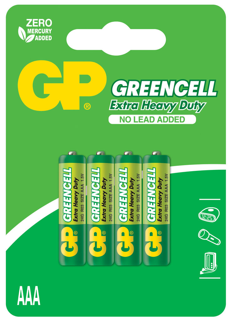 GP Greencell patareid R03 (AAA) цена и информация | Patareid | kaup24.ee