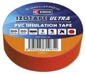 Изолента ПВХ Izotape Ultra 19/20 (красная) цена и информация | Механические инструменты | kaup24.ee