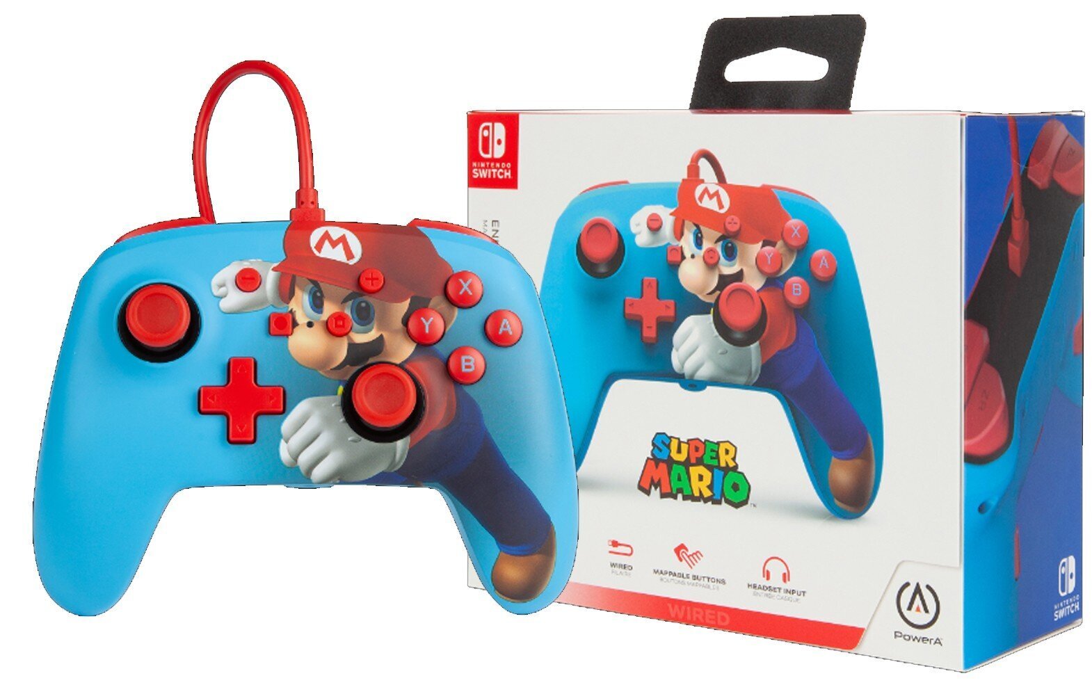 Juhtmega kaugjuhtimispult PowerA Super Mario Punch Nintendo Switchile hind ja info | Mängupuldid | kaup24.ee