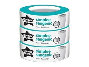 Мешки для мусора Tommee Tippee Sangenic Simplee 3 штук цена и информация | Пеленки | kaup24.ee