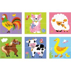 Puidust pusle „Farm Puzzle“ 4 plaati hind ja info | Pusled | kaup24.ee