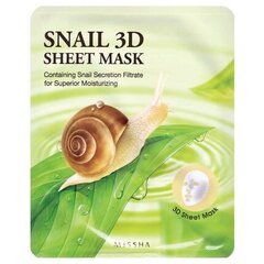 Missha kangasmask "Snail 3D", 23 g hind ja info | Näomaskid, silmamaskid | kaup24.ee