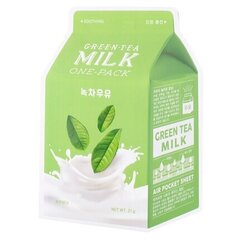 A'pieu näomask "Green Tea Milk", 21 g hind ja info | Näomaskid, silmamaskid | kaup24.ee