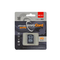 Imro 4GB microSDHC kl. 10 + adapter hind ja info | Mobiiltelefonide mälukaardid | kaup24.ee