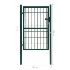 Ворота 2D (одинарные), зеленые, 106х210 см цена и информация | Заборы и принадлежности к ним | kaup24.ee