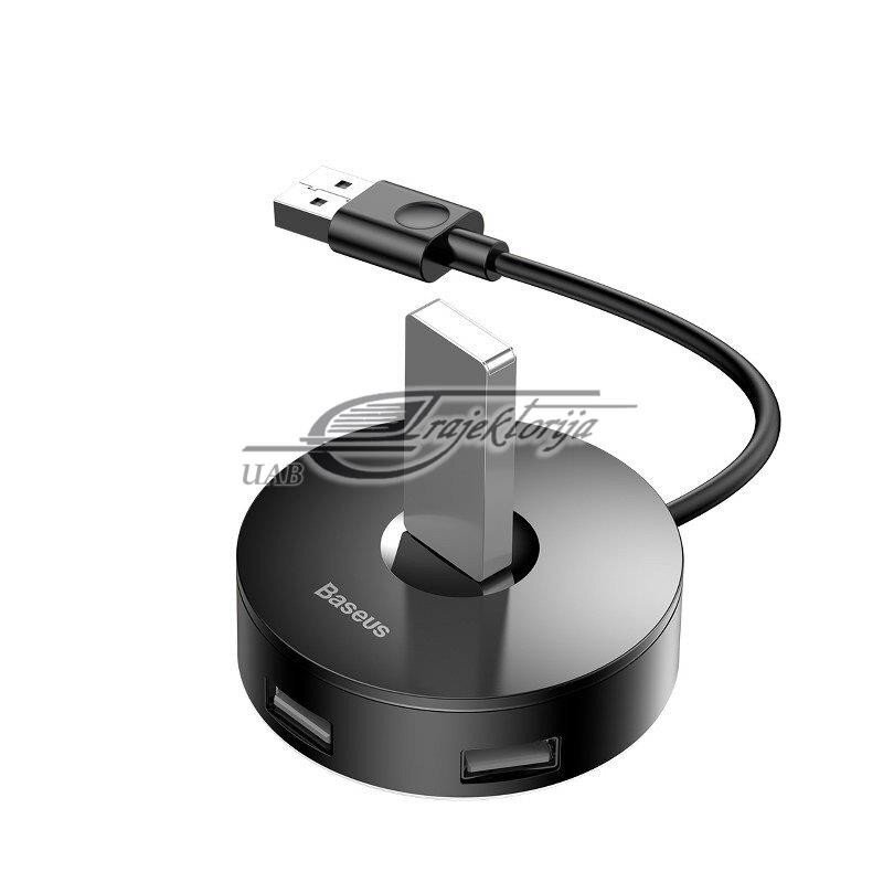USB-jaotur Baseus CAHUB-F01 1 x 4 jaoturikarp, must hind ja info | USB jagajad, adapterid | kaup24.ee