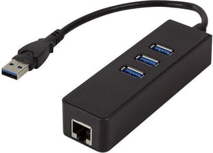 Logilink USB 3.0 3-port Hub with Gigabit hind ja info | USB jagajad, adapterid | kaup24.ee