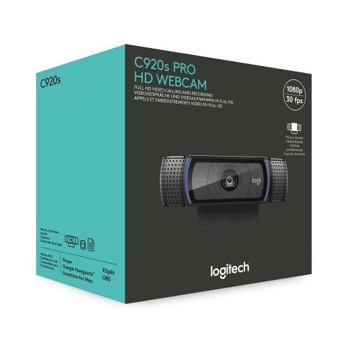 Veebikaamera Logitech HD Pro C920S hind ja info | Arvuti (WEB) kaamerad | kaup24.ee