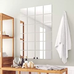 Зеркальные плитки, 24 шт., квадратная форма, стекло цена и информация | Зеркала | kaup24.ee