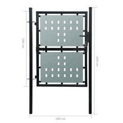 Sissepääsu väravad, 100 x 250 cm цена и информация | Заборы и принадлежности к ним | kaup24.ee