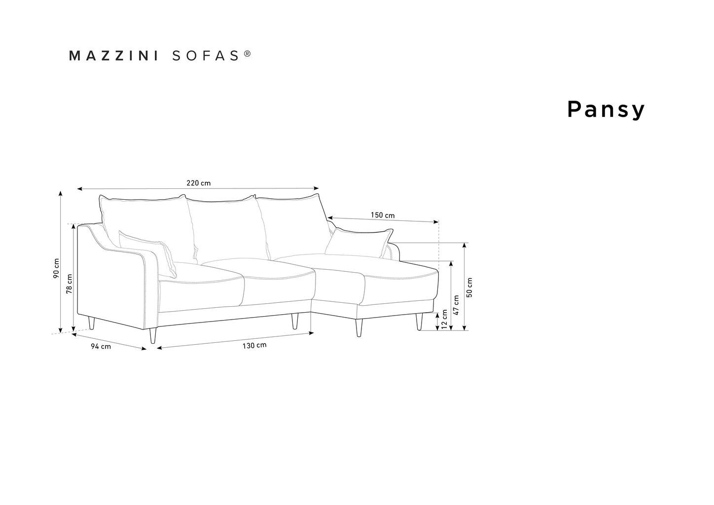 Universaalne pehme nurgadiivan Mazzini Sofas Pansy, kollane цена и информация | Nurgadiivanid ja nurgadiivanvoodid | kaup24.ee