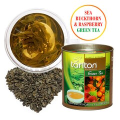 Tarlton Sea Buckthorn & Raspberry Green tea, Astelpaju ja Vaarika Tseilon Roheline suureleheline tee, 100g hind ja info | Tee | kaup24.ee