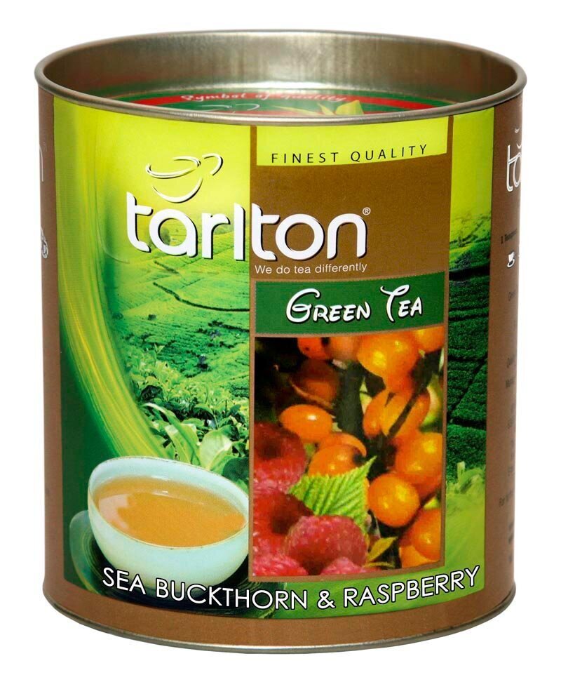 Tarlton Sea Buckthorn & Raspberry Green tea, Astelpaju ja Vaarika Tseilon Roheline suureleheline tee, 100g hind ja info | Tee | kaup24.ee