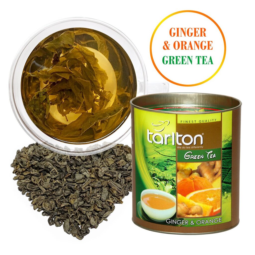 Ginger & Orange Green tea, Ingveri ja Apelsini Tseilon Roheline suureleheline tee, 100g цена и информация | Tee | kaup24.ee