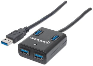 USB-концентратор Manhattan SuperSpeed​​USB-A 3.0, до 5 Гбит / с цена и информация | Адаптер Aten Video Splitter 2 port 450MHz | kaup24.ee
