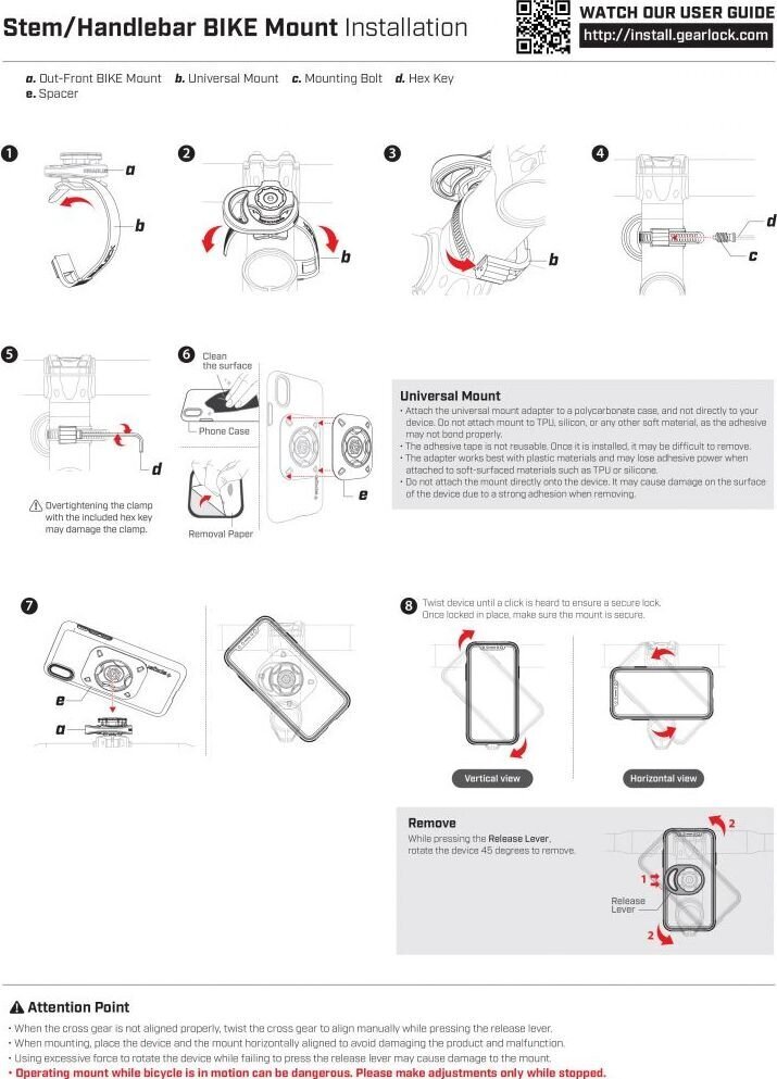 Pigen gearlock MS100 juhtraua rattakinnitus hind ja info | Mobiiltelefonide hoidjad | kaup24.ee