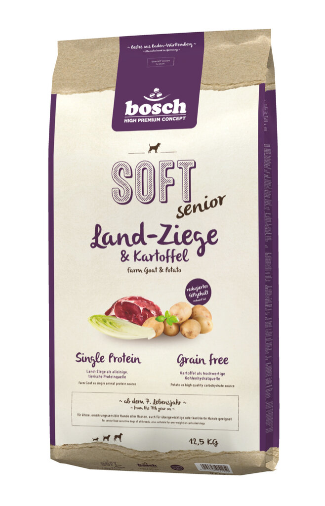 Kuivtoit koertele Bosch Petfood Plus HPC Soft+ Senior Farm Goat teraviljavaba (üks valk) 12,5 kg цена и информация | Kuivtoit koertele | kaup24.ee