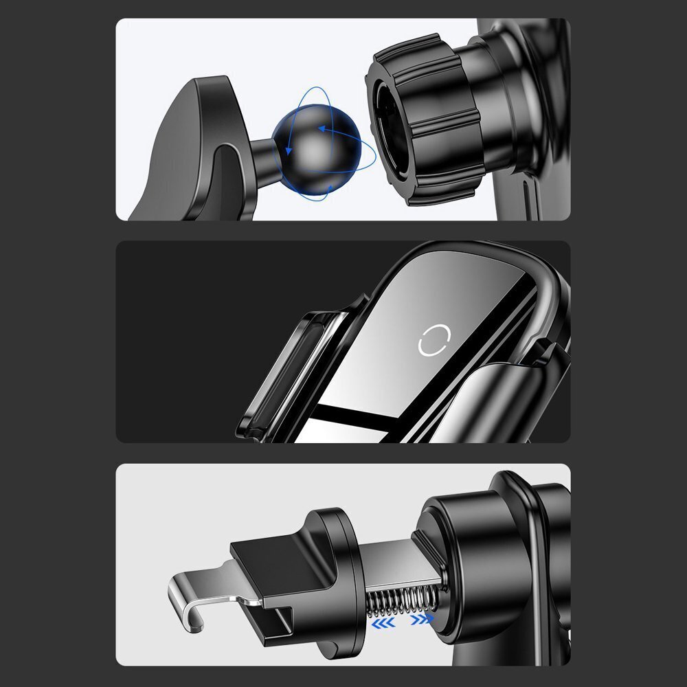 Baseus WXHW03-01 autohoidik juhtmevaba laadimisega 15W must hind ja info | Mobiiltelefonide hoidjad | kaup24.ee