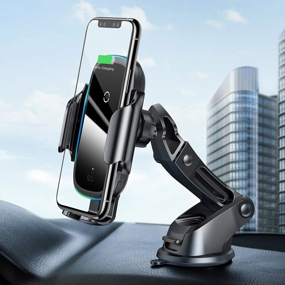 Baseus WXHW03-01 autohoidik juhtmevaba laadimisega 15W must цена и информация | Mobiiltelefonide hoidjad | kaup24.ee
