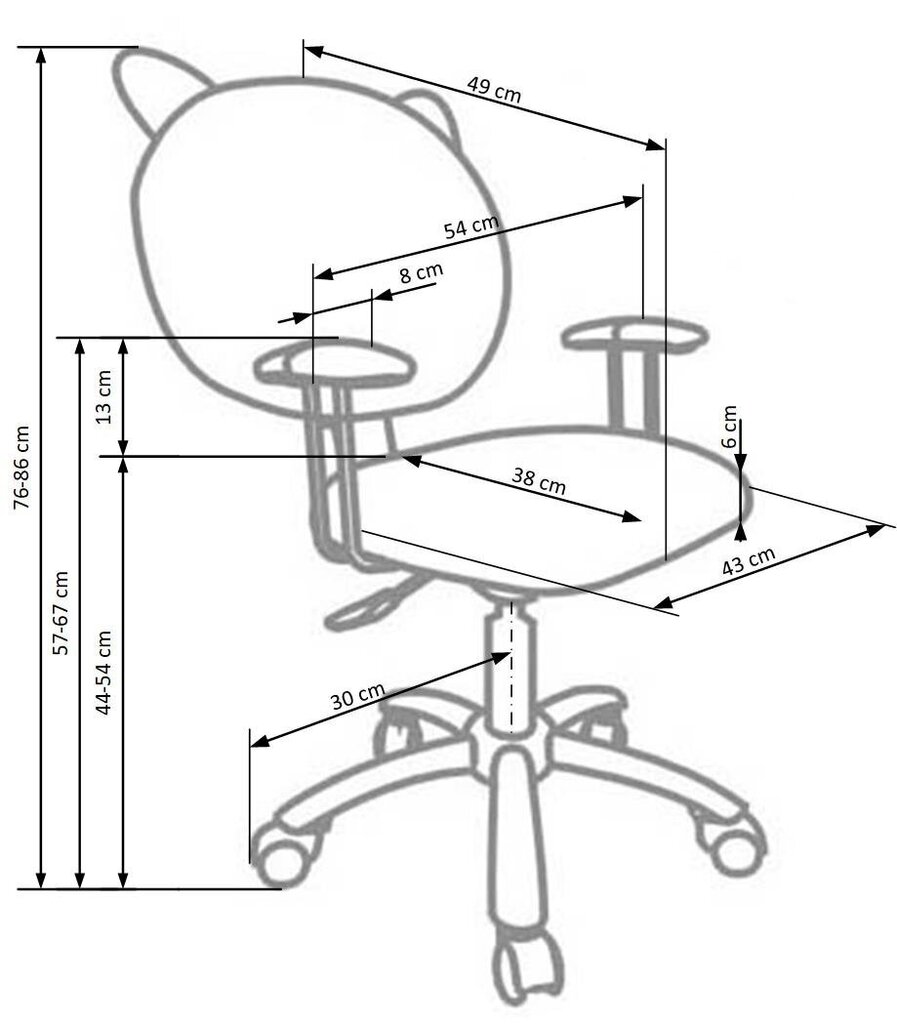 Noorte töötool Kitty, roosa цена и информация | Kontoritoolid | kaup24.ee