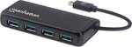 USB-концентратор Manhattan 4x USB 3.2 Gen1, 4x USB-A с USB-C, до 5 Гбит/с